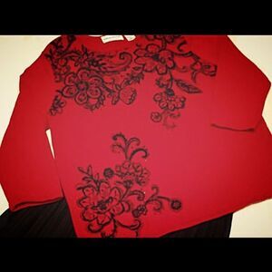ALFRED DUNNER Embellished Sweater. LP